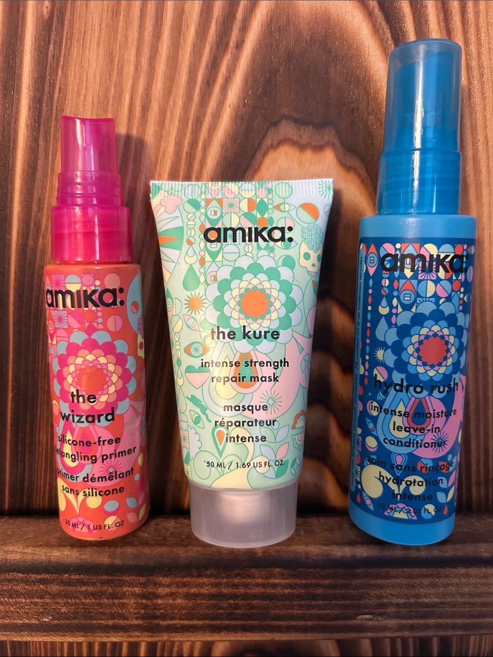amika Kids Colorful Hair Care Trio — Pink, Mint & Blue
